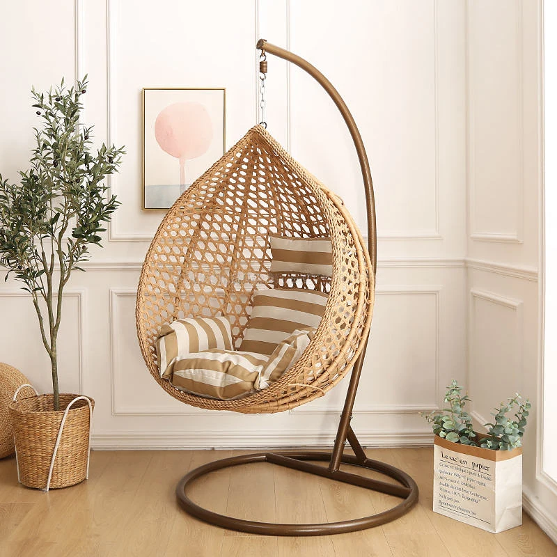 High Quality Hand-made Single Swing Chair PE Rattan Hanging Chair