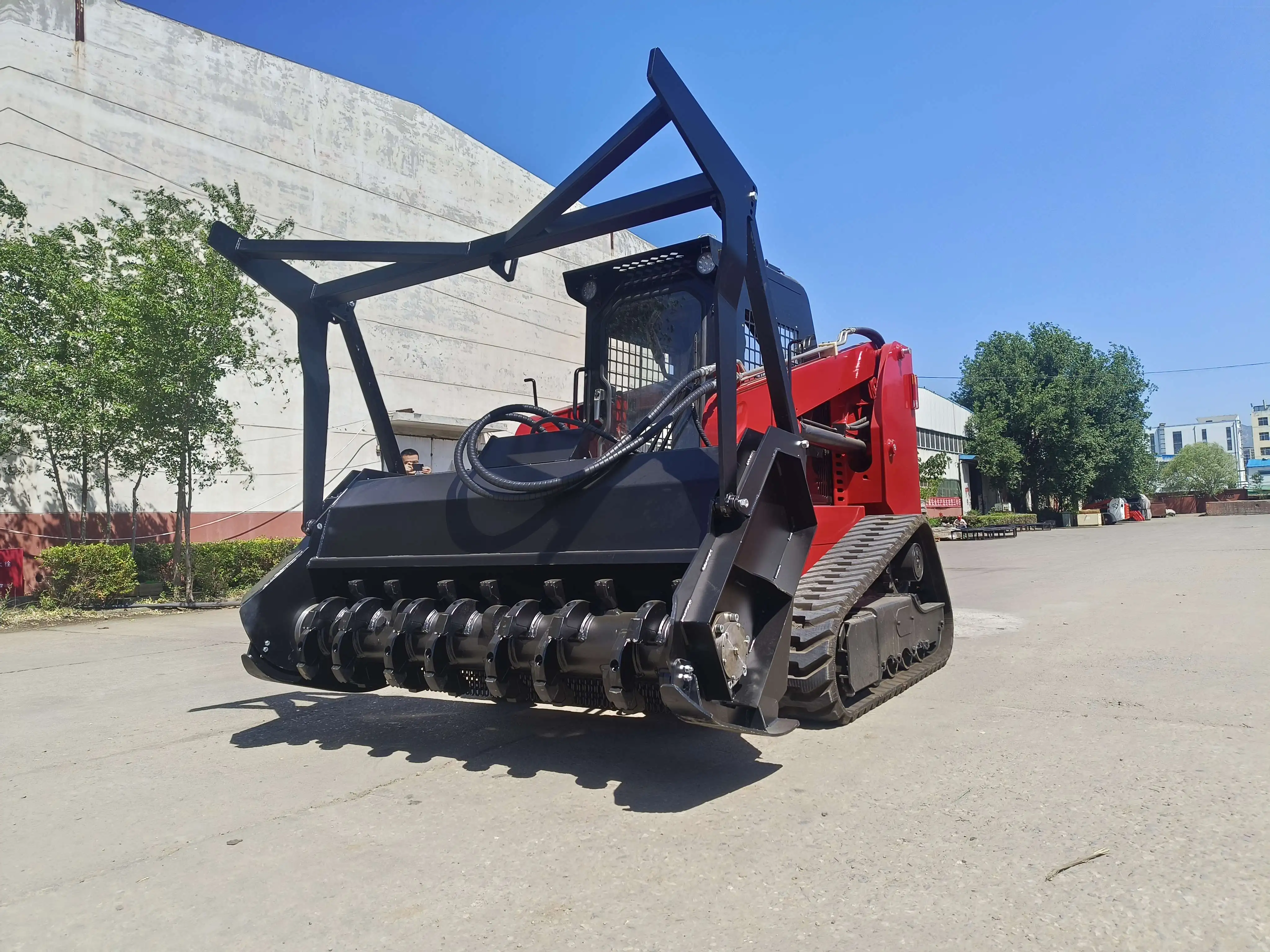 product 2025 heavy duty high flow skid steer forestry mulcher for tree and bush clearing-3