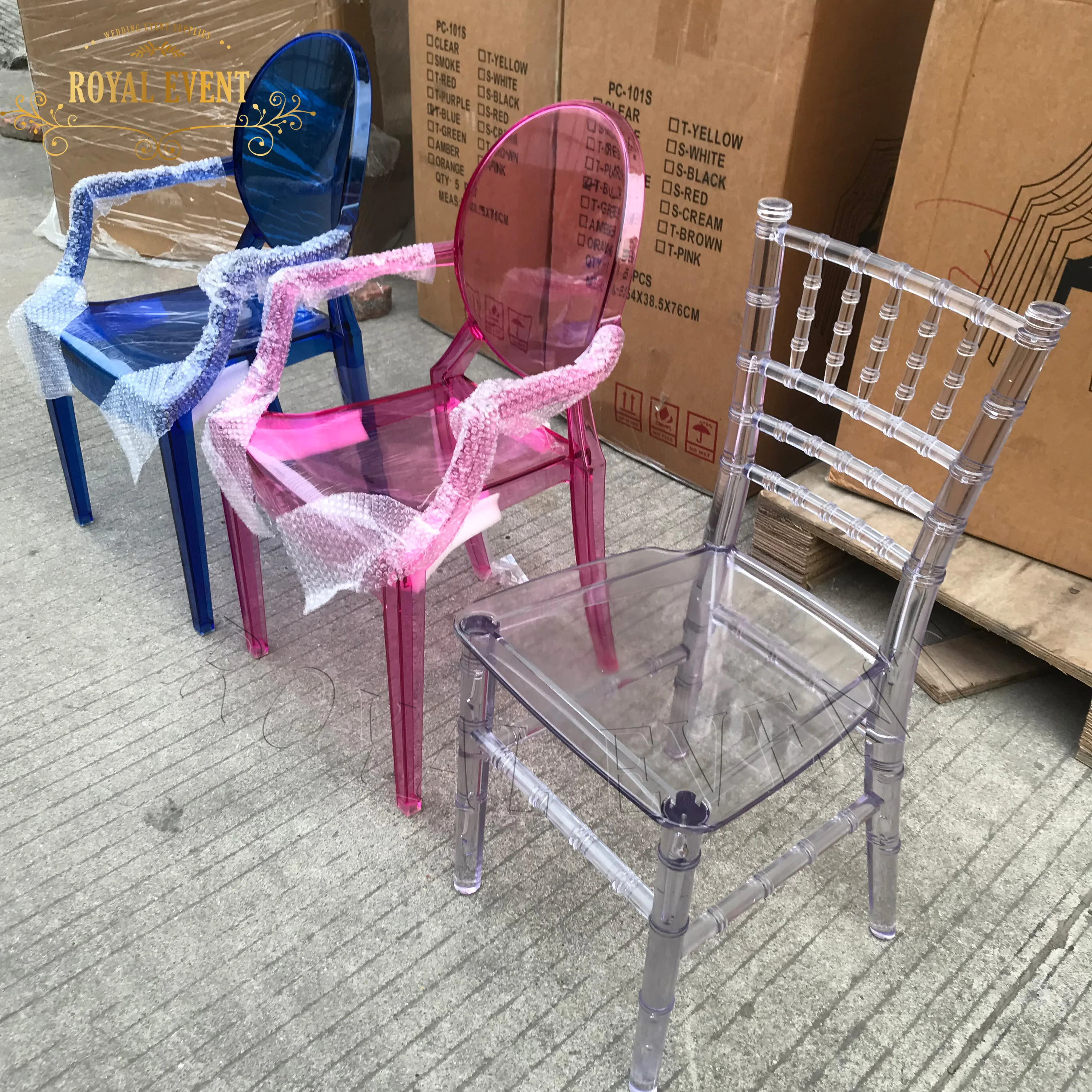Sedie Chiavari in Resina Acrilica Trasparente per Bambini, Arredamento di Lusso per Matrimoni