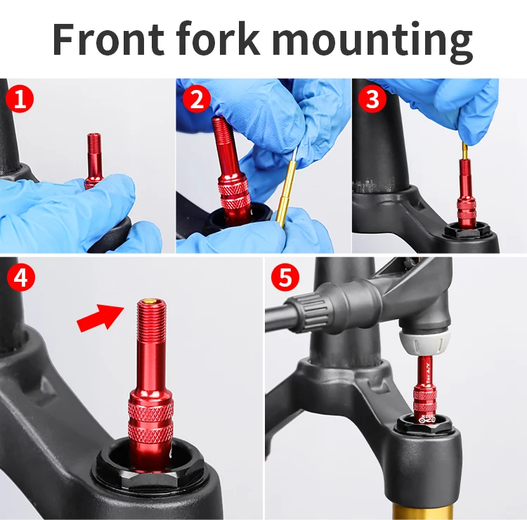 Muqzi Mountain Bike Front Fork Av Schrader Air Valve Bicycle Suspension