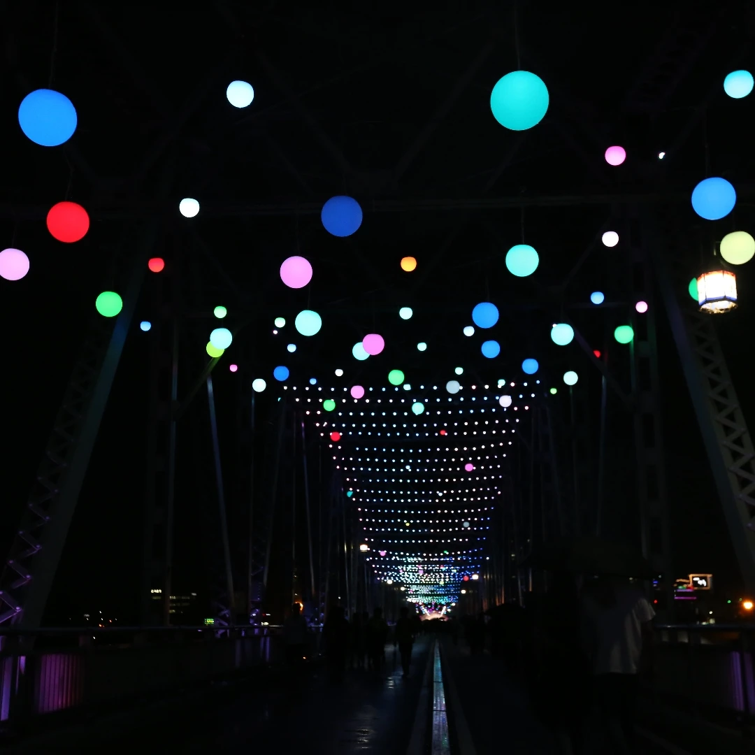 Outdoor DMX Remote Control RGB Led Sphere Hanging Ball Light