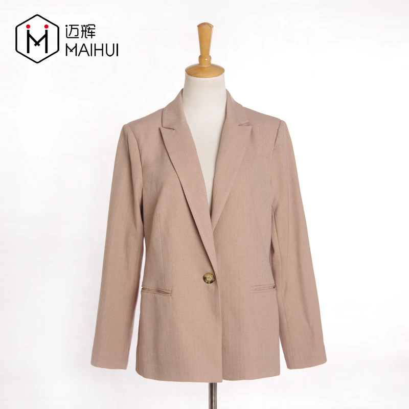 Новое поступление, Женский дизайнерский Блейзер, Розовый Пиджак из хлопка и льна, костюм