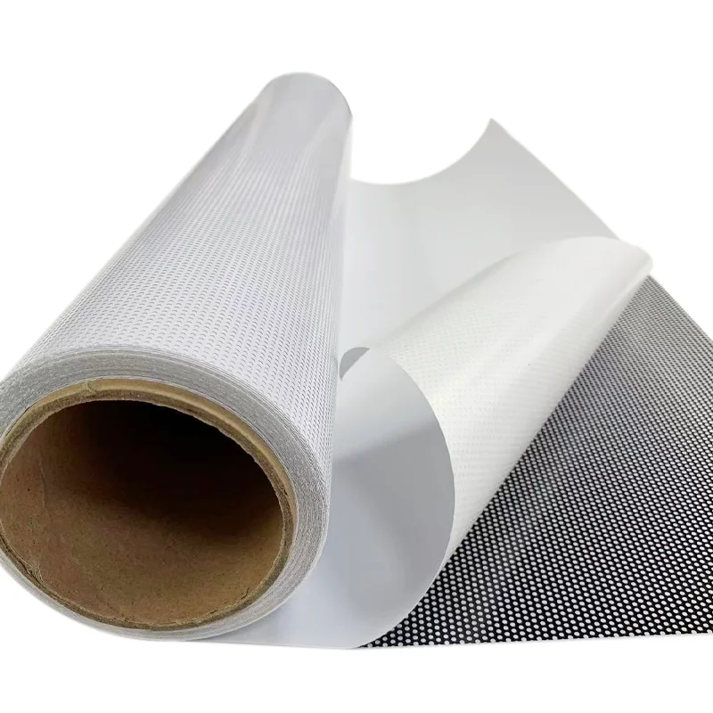Perforated Vinyl See Through Sticker Heat Rejection Building Window ...