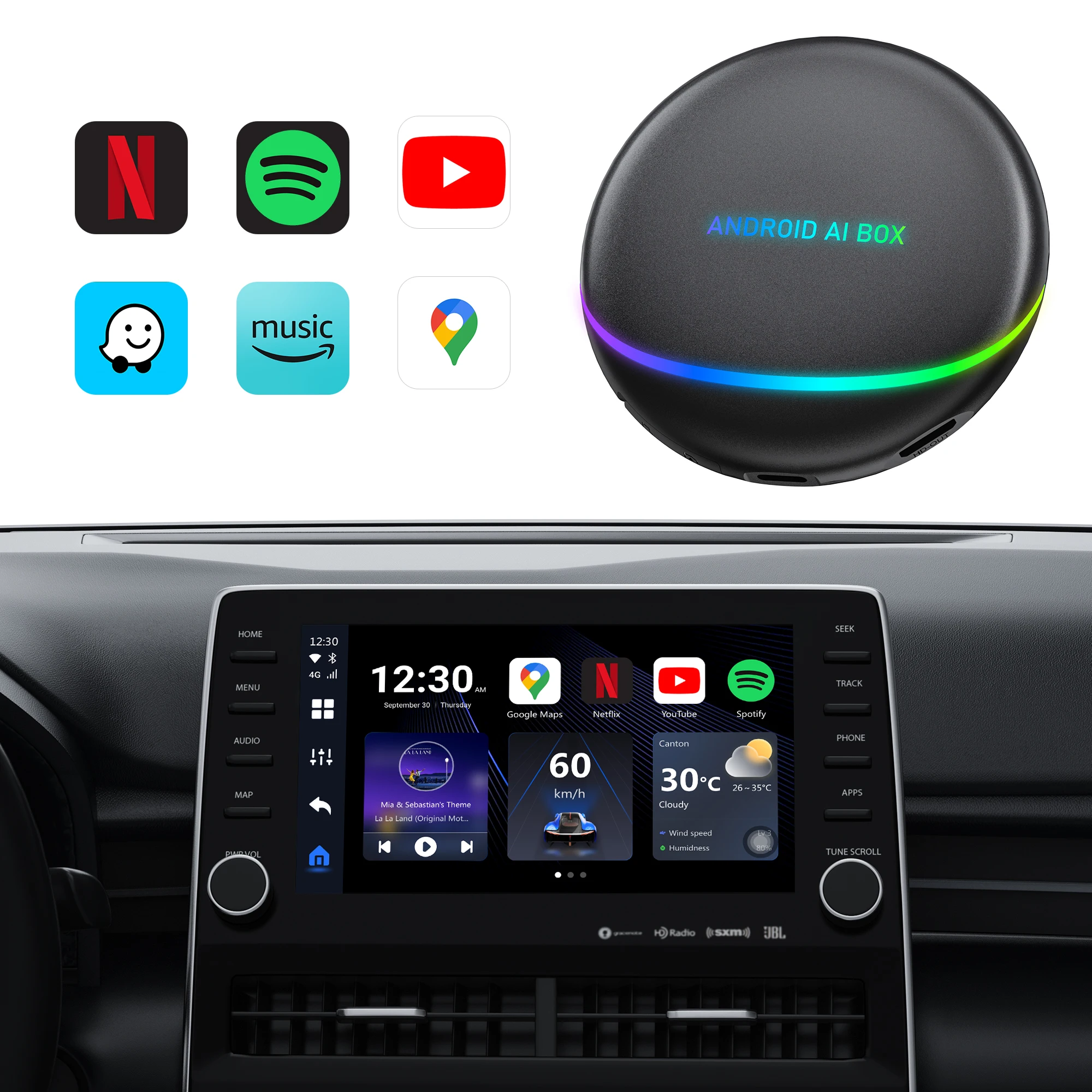 Ottocast Android AI Box - Universal Carplay & Auto Adapter