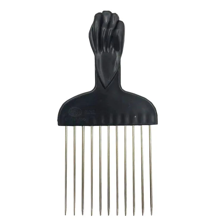 yaeshii Plastic hairdressing with steel needle comb Salon Barber Metal wide tooth picks afro Fork co