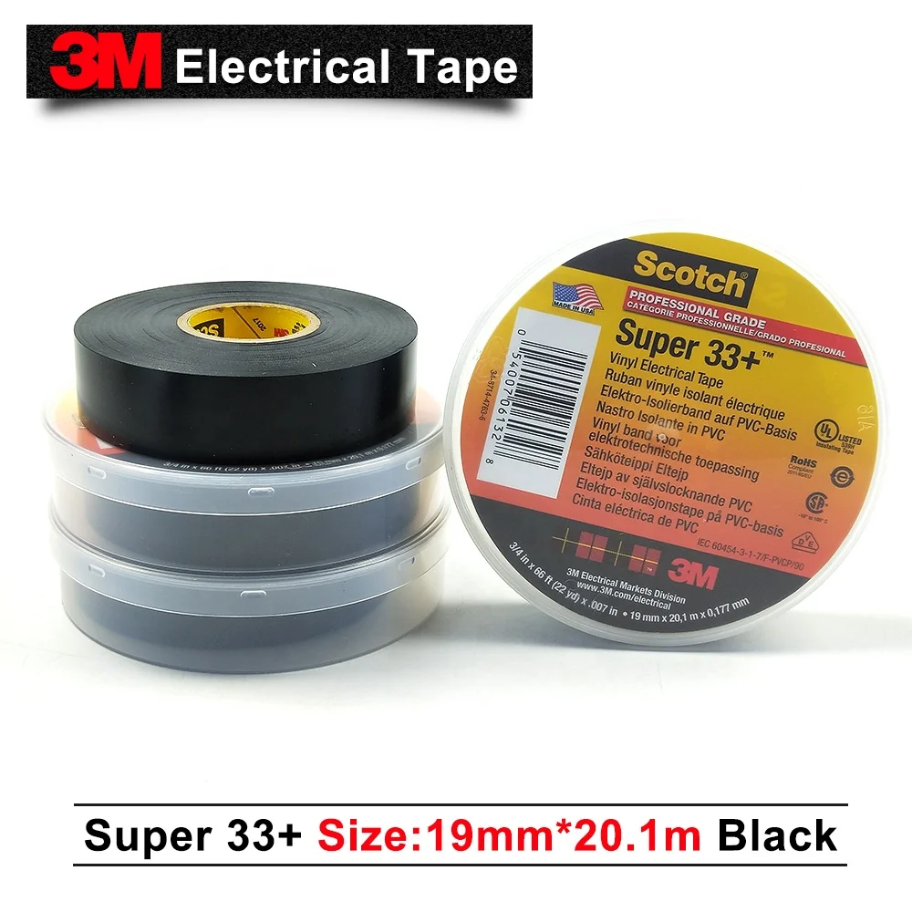 3M Vinyl Electrical Tape, Super 33+ Black 66