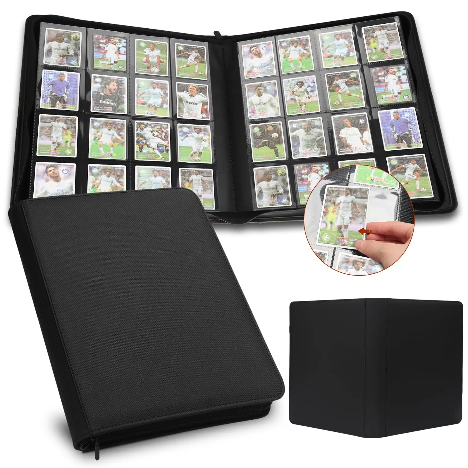 PU 1000 Large Capacity TCG MTG Yugioh Poke Mon Sports Baseball Album Book  16 20 Pocket Top Loader Toploader Trading Card Binder