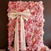 charming sweet realm-pink floral bow-internet famous flower wall