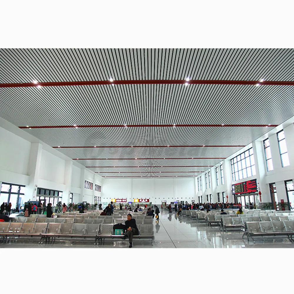 Factory Custom Building Materials Office Usage Metal Ceilings Aluminum Linear Ceiling Design