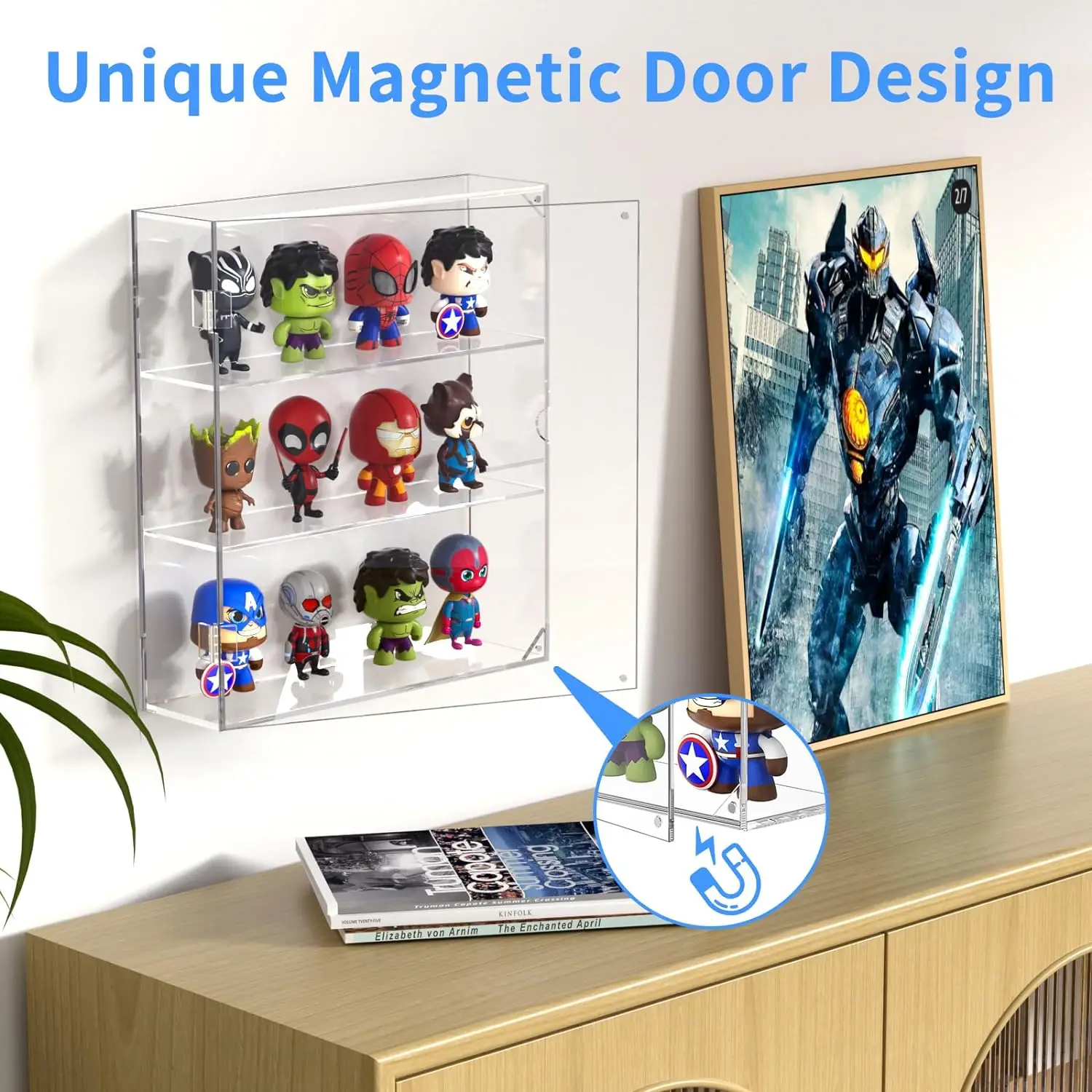 Mini 3-Layer Desktop Storage Cabinet Organizer Clear Acrylic Funko Pop Figures Display Case Wall Mounted Display Supermarket