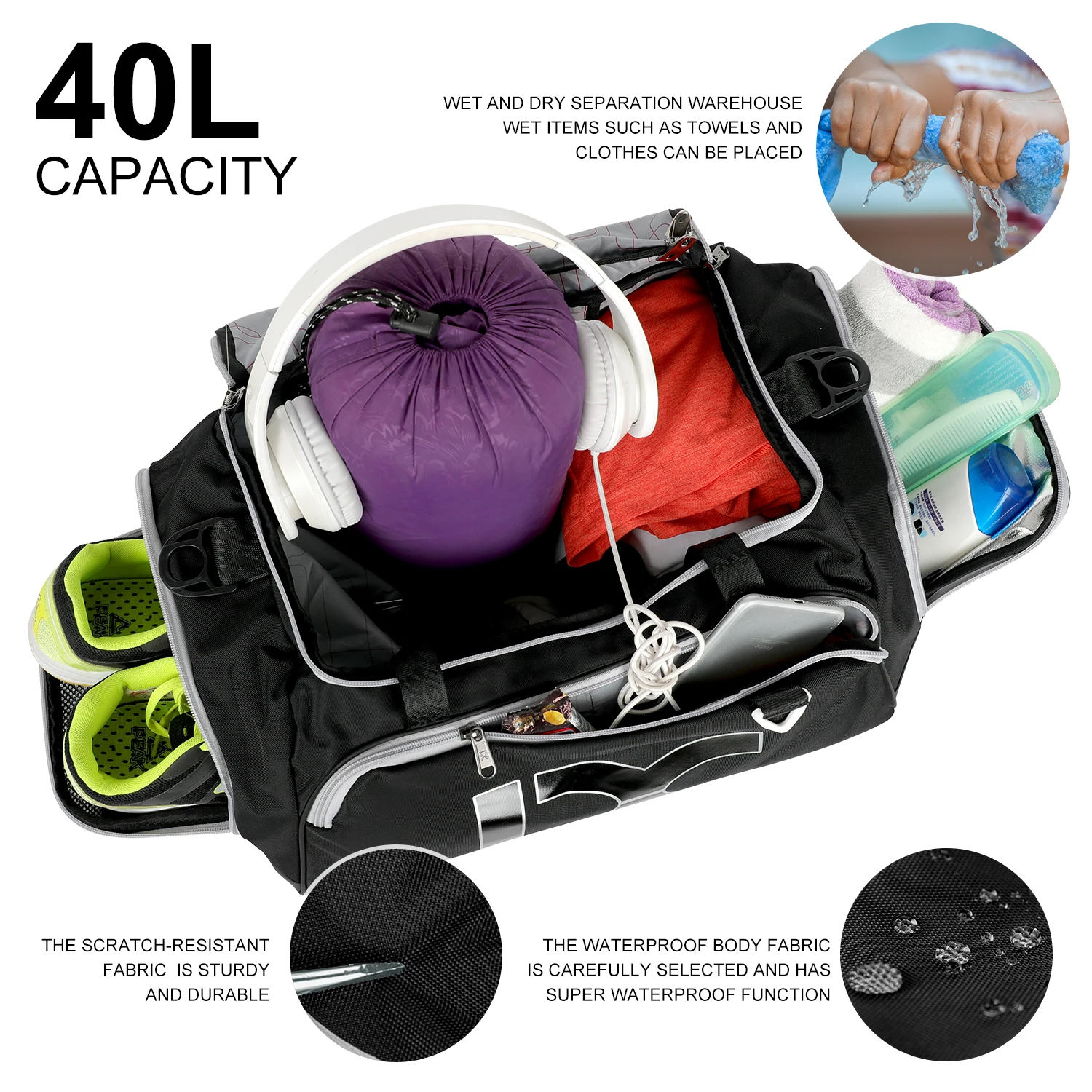 Custom with logo Foldable Waterproof Duffel Team Football Sublimation ...