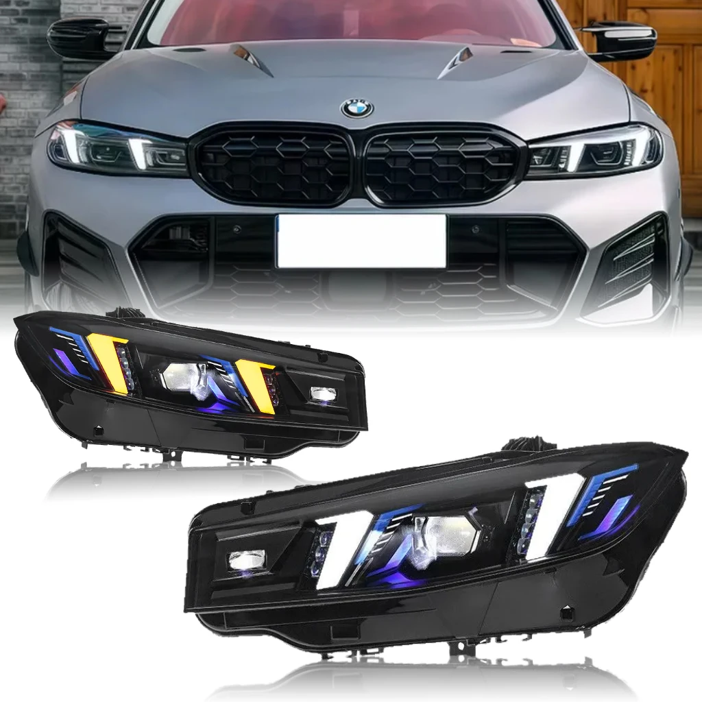 New Style G20 LCI Snake Eyes White-Yellow Switch LED Headlights for BMW 2023+ Non-Laser Headlights