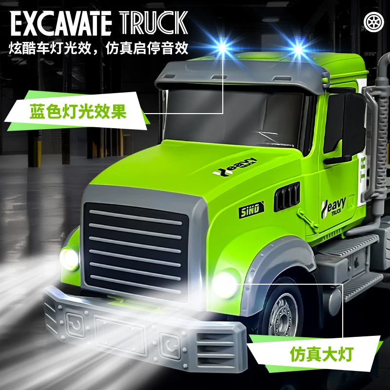 Flatbed R/C Truck Toy with Excavator Loader - Fun & Skills