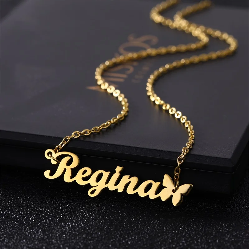 Personalized Name Necklaces Fashion Custom Butterfly Pendant