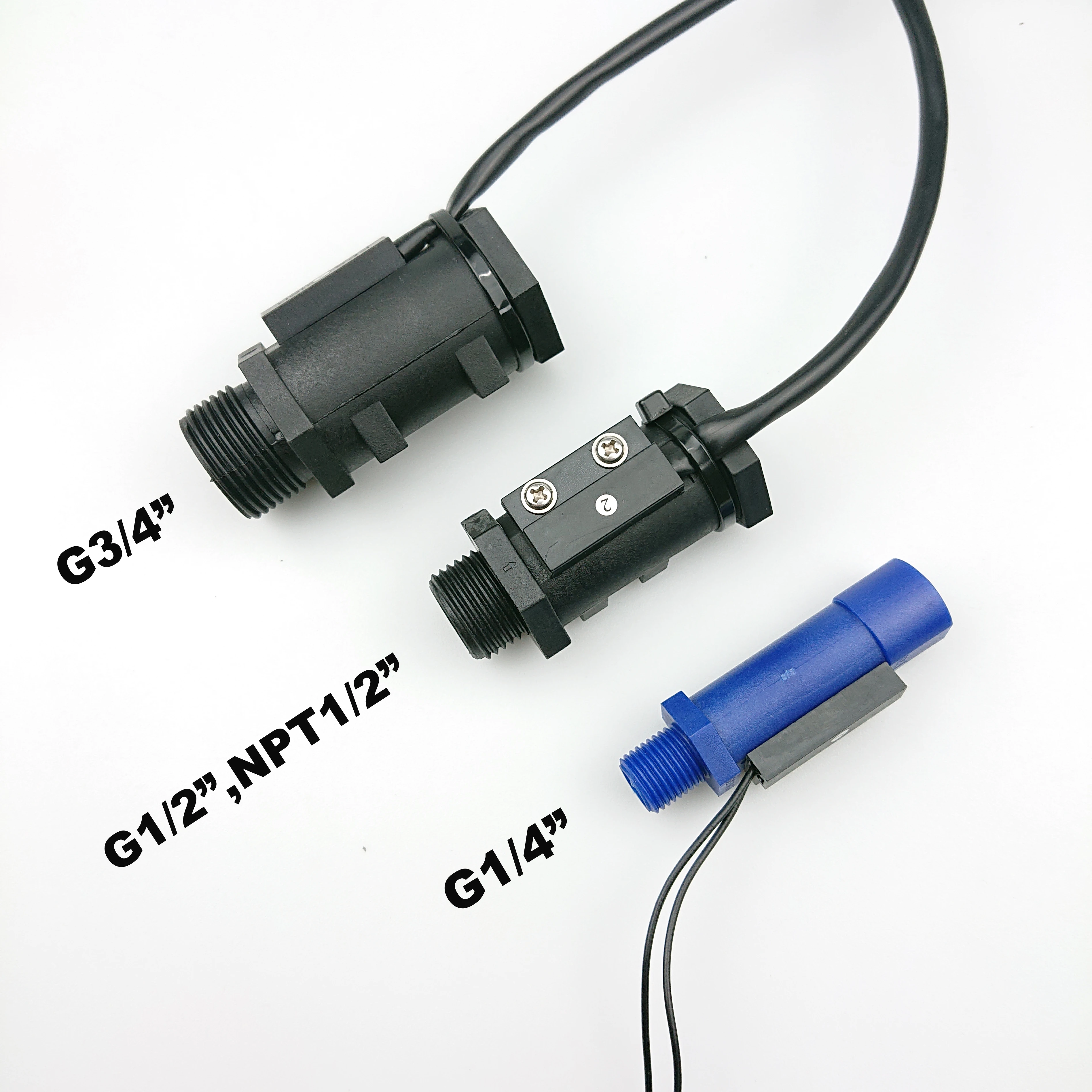 Factory 1/2" 3/4" Piston Plastic Brass Stainless Steel Water Flow Control Switch Paddle Magnetic Reed Contact Liquid Flow Sensor