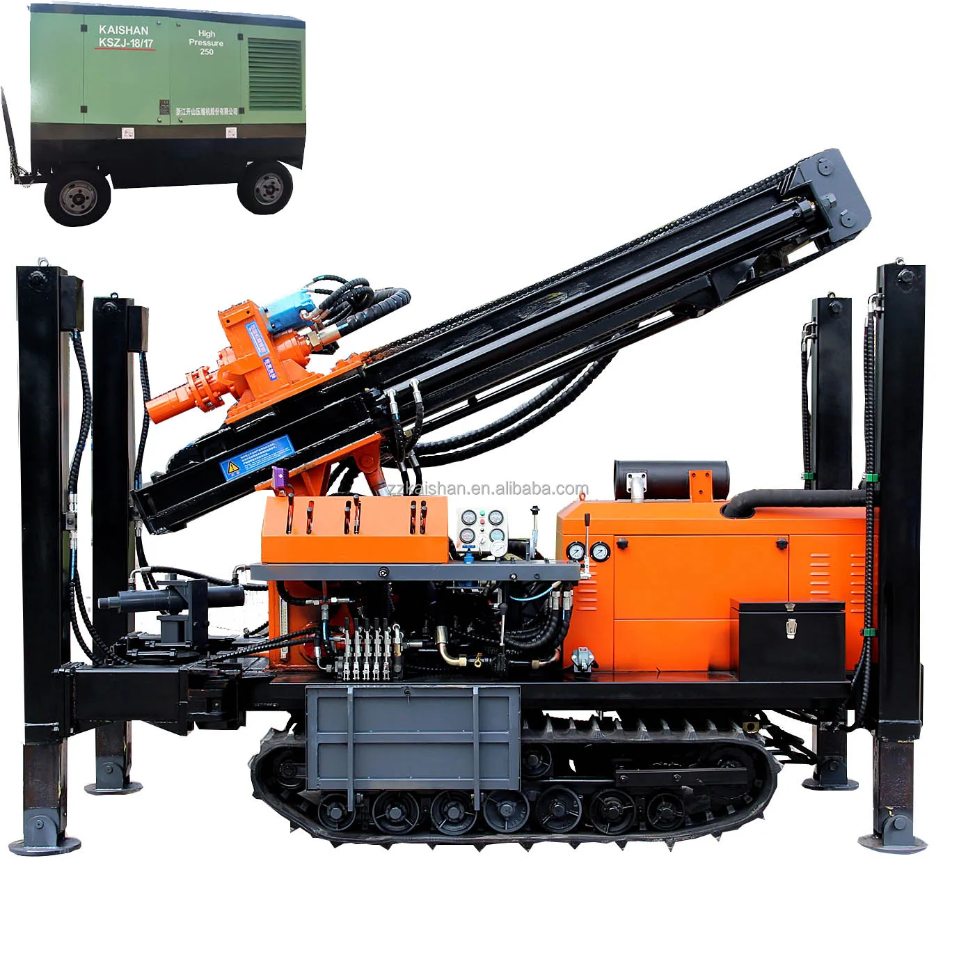 
 KW180R Rubber Crawler Full automatic Hot sale Portable borehole water well drilling rig machine pr