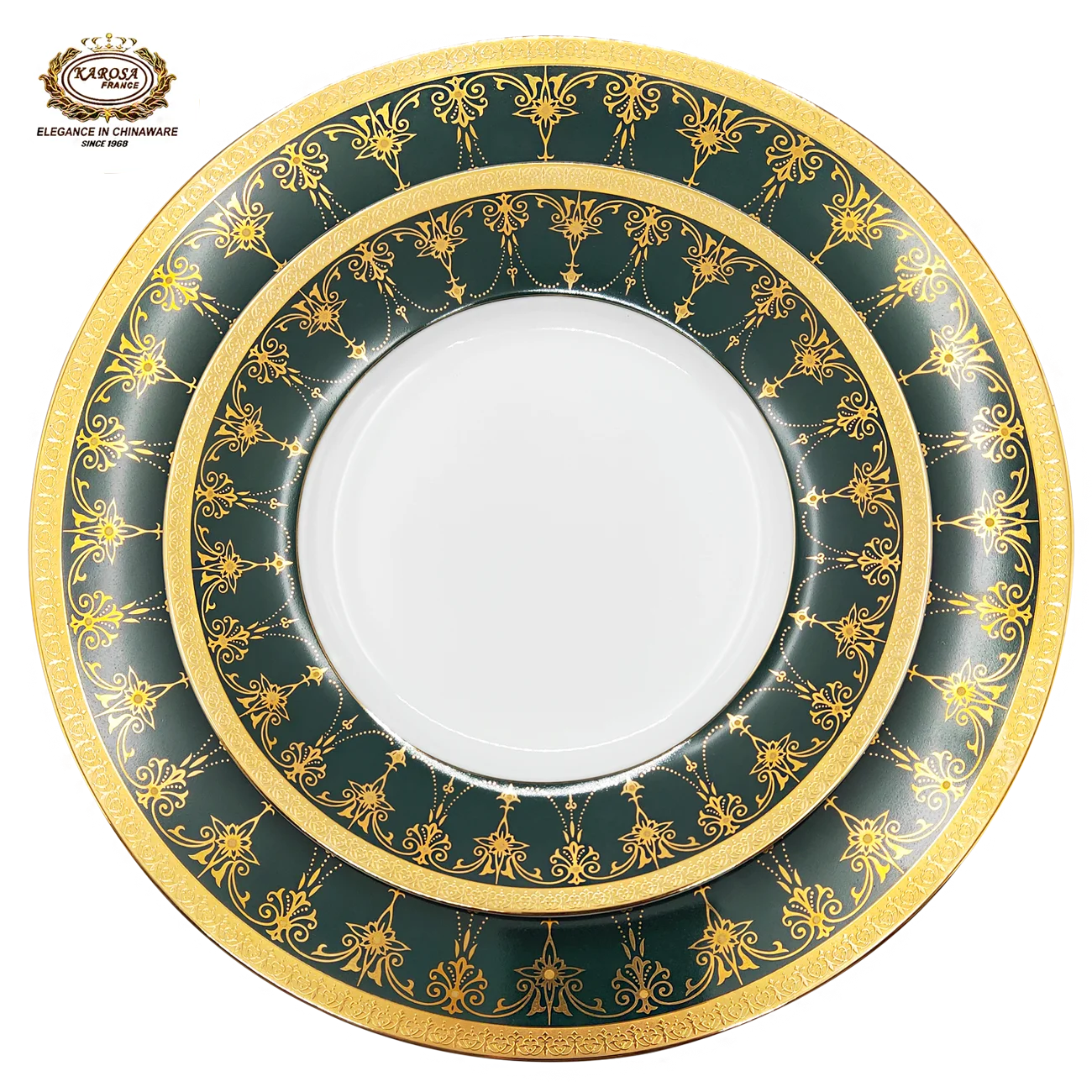 High Quality Embossed Gold Rim Design of Porcelain Plate Tableware Tea Set  of Black Color