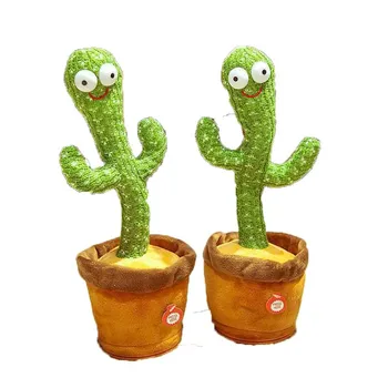 Cute Stuffed Flowerpot Twisting Dance Cactus Doll Talking Singing Music Dancing Cactus
