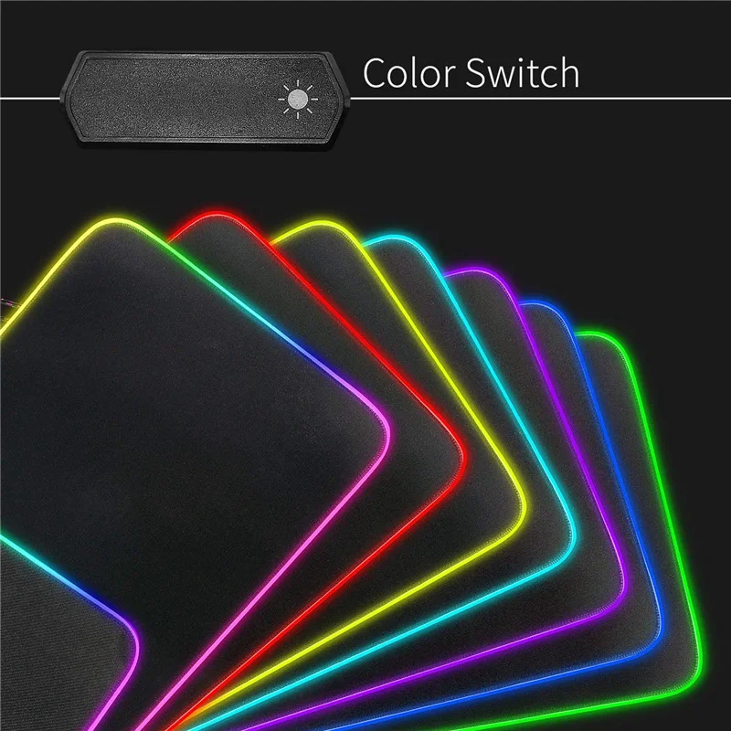 RGB Gaming Mouse Pad Large Size Colorful Luminous for PC Computer Desktop 7 Colors Mouse aperçu 3