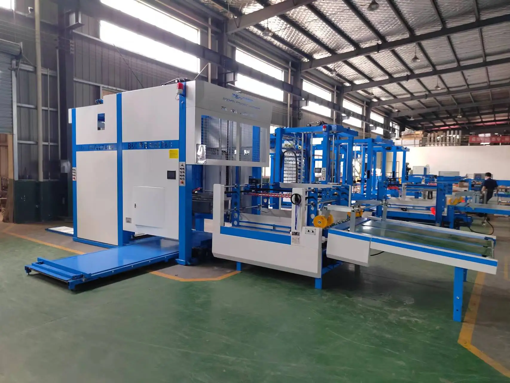 Litho Stacking Machine/pile Flip Flop Turning Stacking Machine with Pallet Feeding/corrugated Paper Pallet Stacker