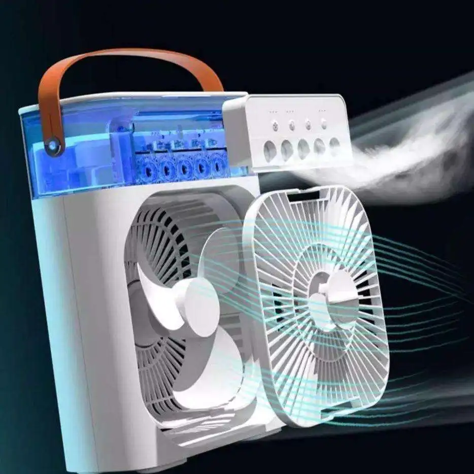 Beliebter Mini-Ventilator mit 7 Stimmungslichtern, faltbar und USB-/Batteriebetrieb – ideal für Hotels_voghion.com