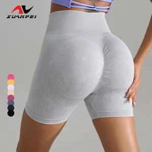 2026 Hot Selling High Waist Seamless Yoga Leggings Womens Butt Lift Tight Running Fitness Custom logo Sport Short