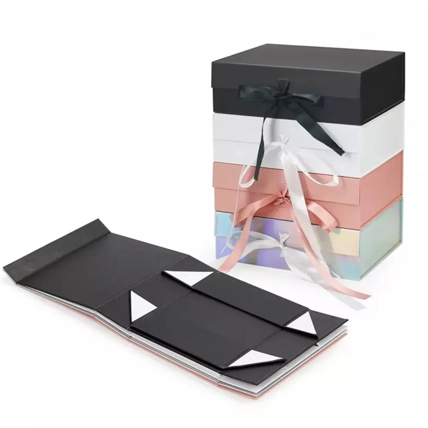 Luxury Foldable Magnetic Gift Box Apparel Packaging Box With Ribbon supplier