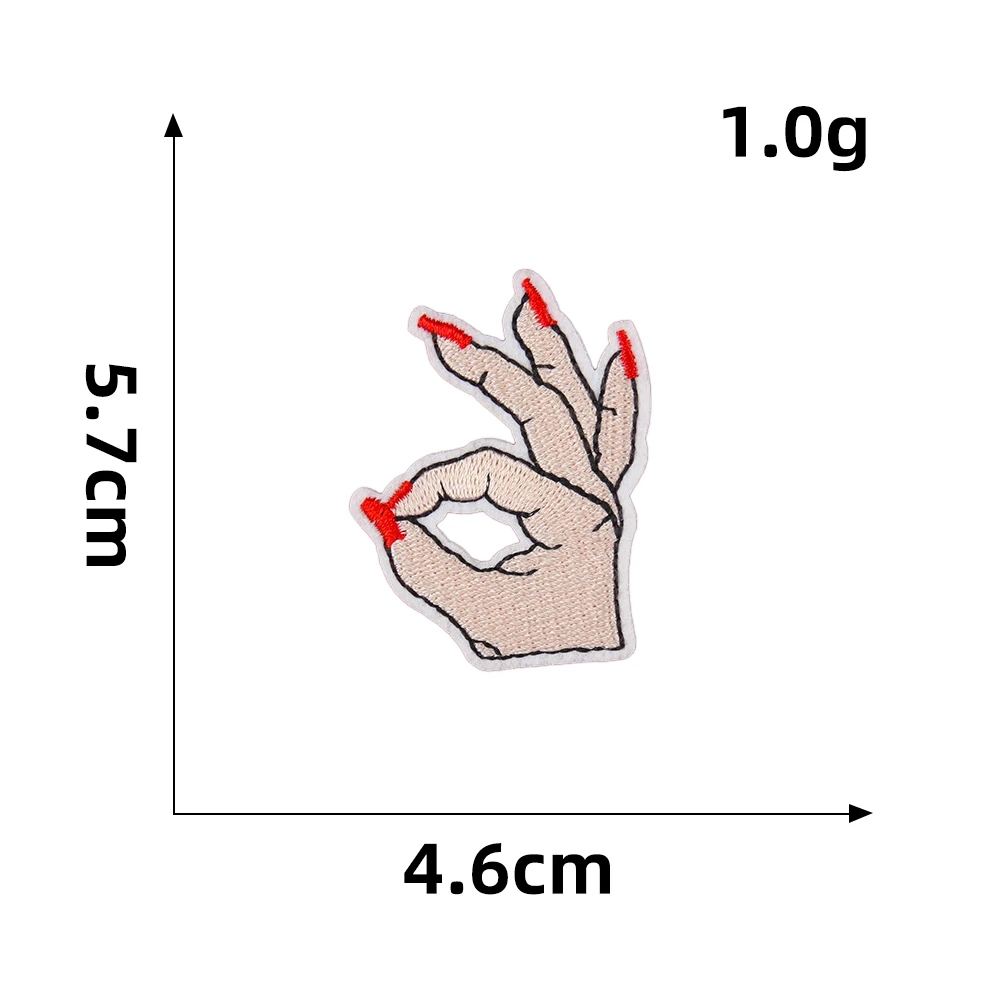 classic style iron on embroidered rocker gesture hand finger patches for  apparel| Alibaba.com