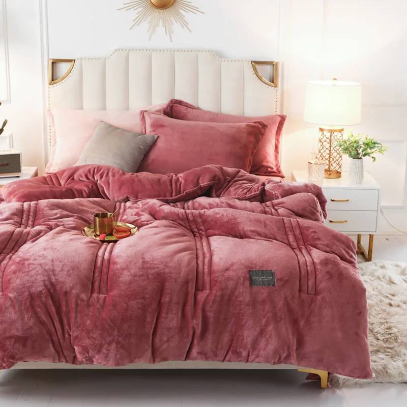 Flannel King Size Comforter Set Warm Comforter Sets Bedding Luxury