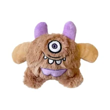 Factory Wholesale Eco-Friendly Velvet Squeak Dog Toy Beautiful TPR Expression Ball for Shiba Inu Oral Cavity Massage