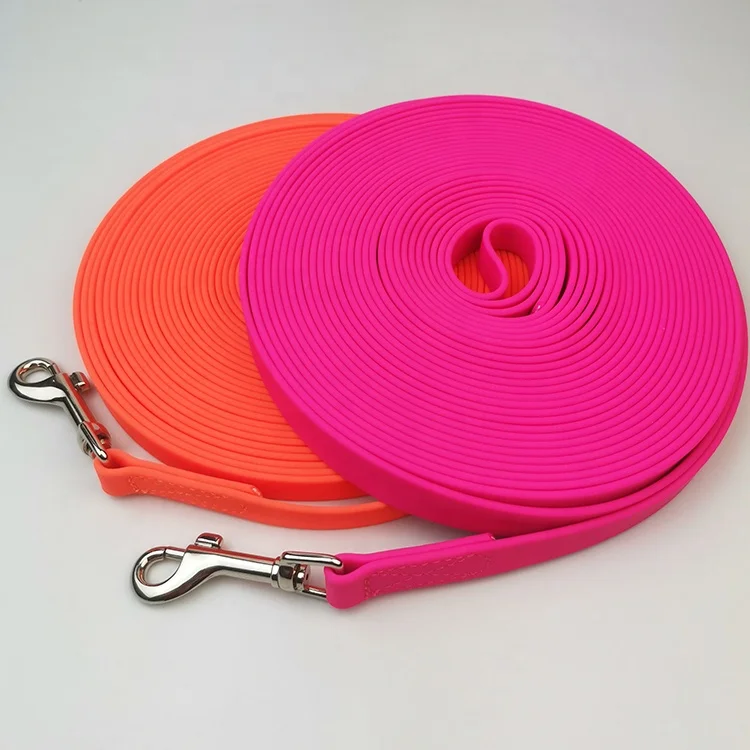 Luxury 10m Long Pet Line Dog Leash Waterproof Soft Touching Silicone PVC  Coated Webbing for Outdoor Training Walking Plastic