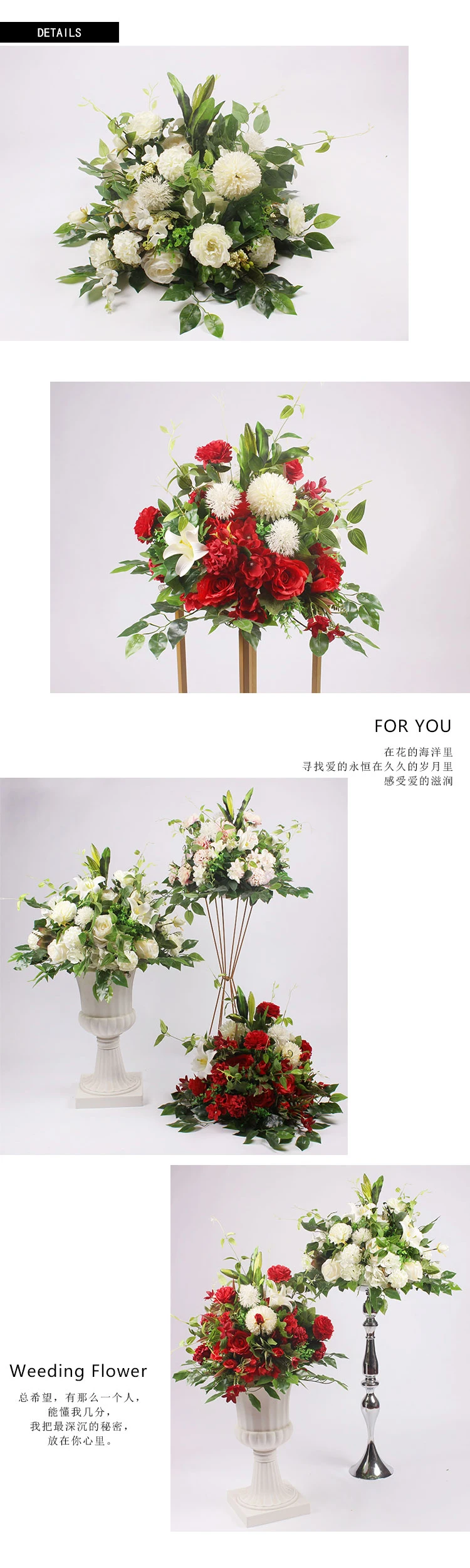 Wholesale Artificial Rose Flower Kissing Ball For Wedding Decoration