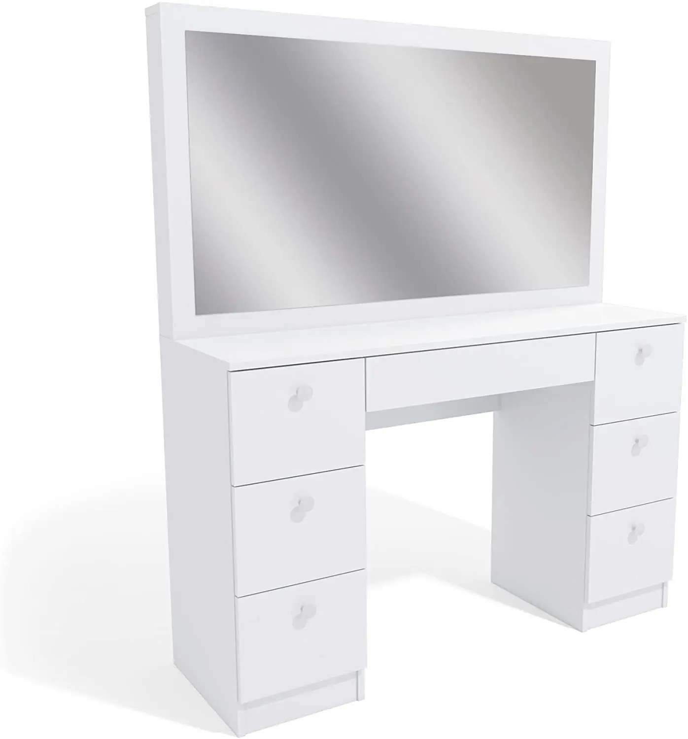 Tocador Estilo Hollywood Dubai Blanco - Derika Muebles