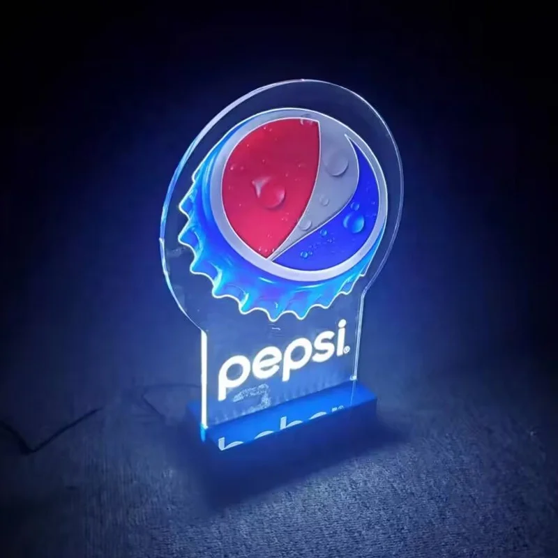 Custom Acrylic Pepsi Table LED Light Sign - Illuminating Logo