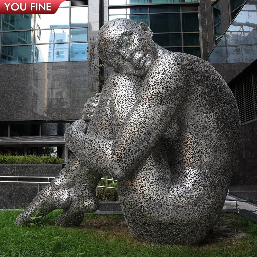 Unique Design Costom Metal Statue Figurative Wire Sculpture for Sale