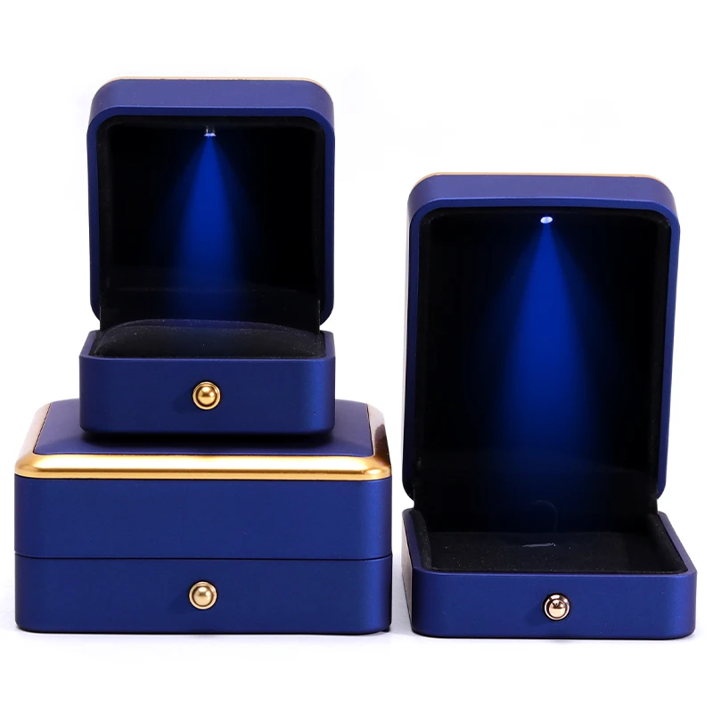 High Quality Custom Plastic Spray Painted Led Jewelry Box Square Luxury Necklace Ring Light Blue Jewelry Packaging Box H9635503a70ff412e8591f5e4bd9e3ae0z