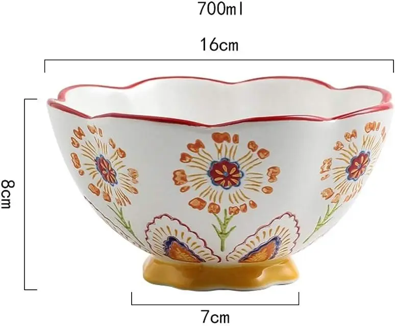 product fenn japanese style creative kawaii embossed flower design ceramic bowl 6 inch dinnerware set for restaurant ceramic salad bowl-66