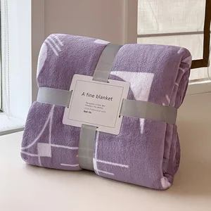 Wholesale Luxury Woven Flannel Blanket Super Soft and Warm Korean Style Throw for Home Couch Sofa Bed Living Room-for Hotels