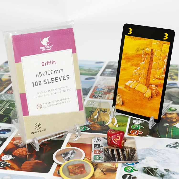 BGS007 UNICORN GAME PLUS Custom Oversize Clear Card Sleeves 65x100mm Board  Game Deck Protector Made of Durable PP Material