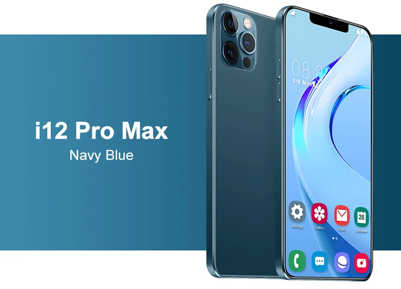 
Смартфон i12 Pro Max +, 6,7 дюйма, 12 + 512 ГБ, Android, 10 ядер, 5G LET phone 3, камера MTK6889, распознавание лица, разблокированный мобильный телефон 