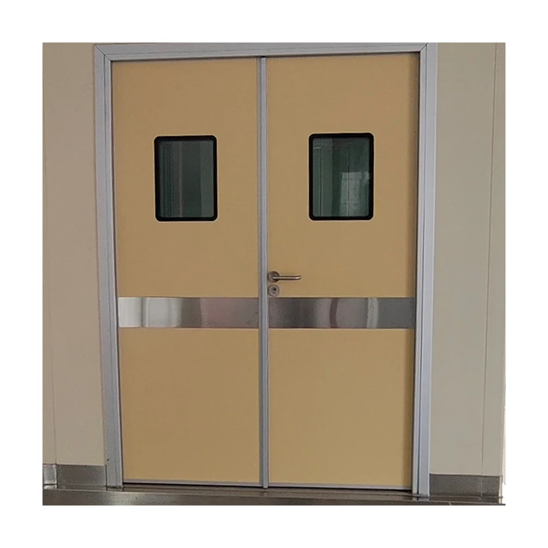 GMP Thermal Insulation Steel Cleanroom Double Leaf Door hermetically sealed sliding doors laboratory and hospital