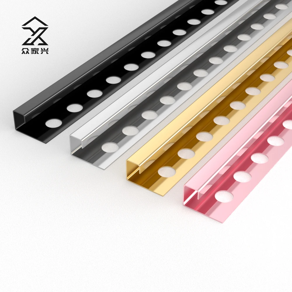 product customized finished decorative flooring edge strips metal stainless tile trim corner-56