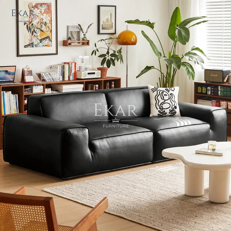 product new design ekar modern nappa leather half leather sofa living room furniture-60