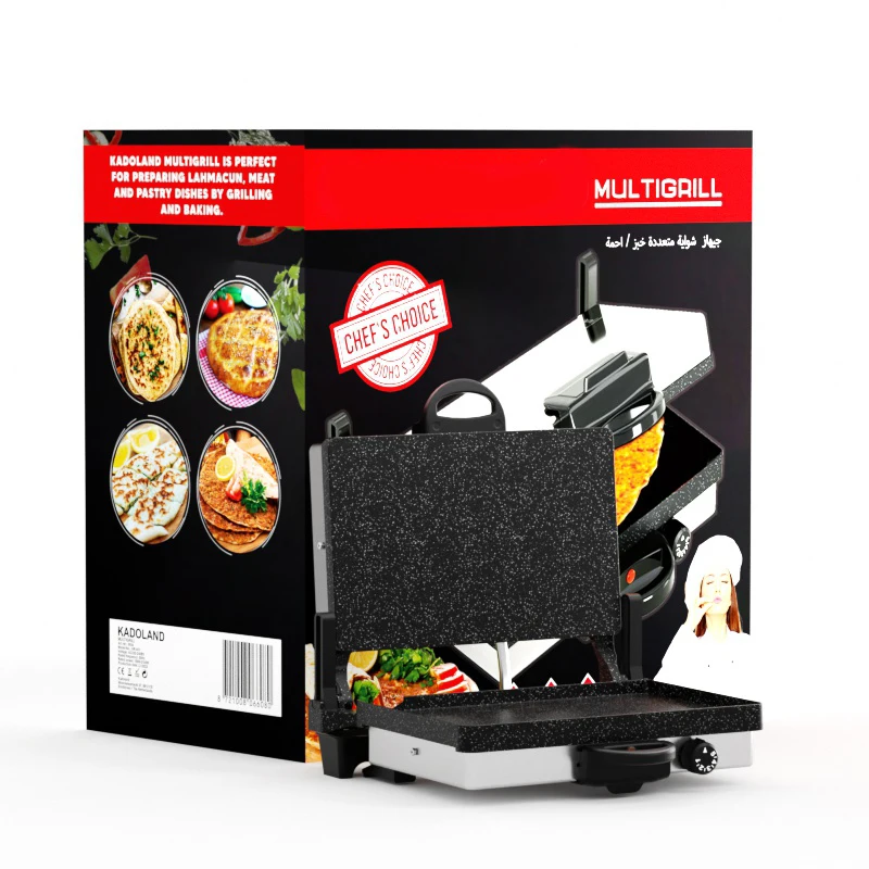 Multifunctional Square Electric Grill Oven with Non-Stick PTFE Plate Die-Cast Electric Toaster for Baking BBQ US Plug