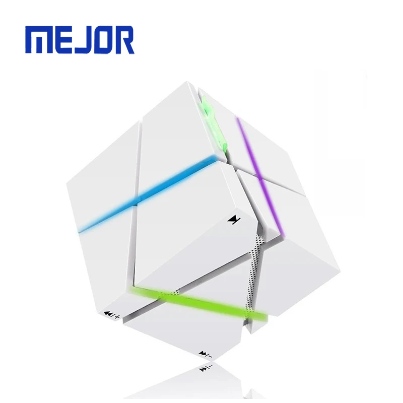 Dance Music 7 LED Flash RGB Home Sound Speakers One Music Stereo Wireless Cube 10W Subwoofer Speaker Box