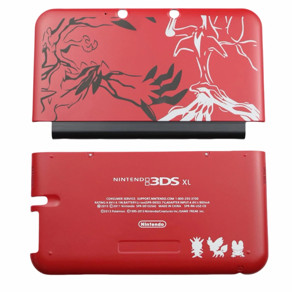 Top and Bottom Red Housing Shell Case for New 3DS XL LL