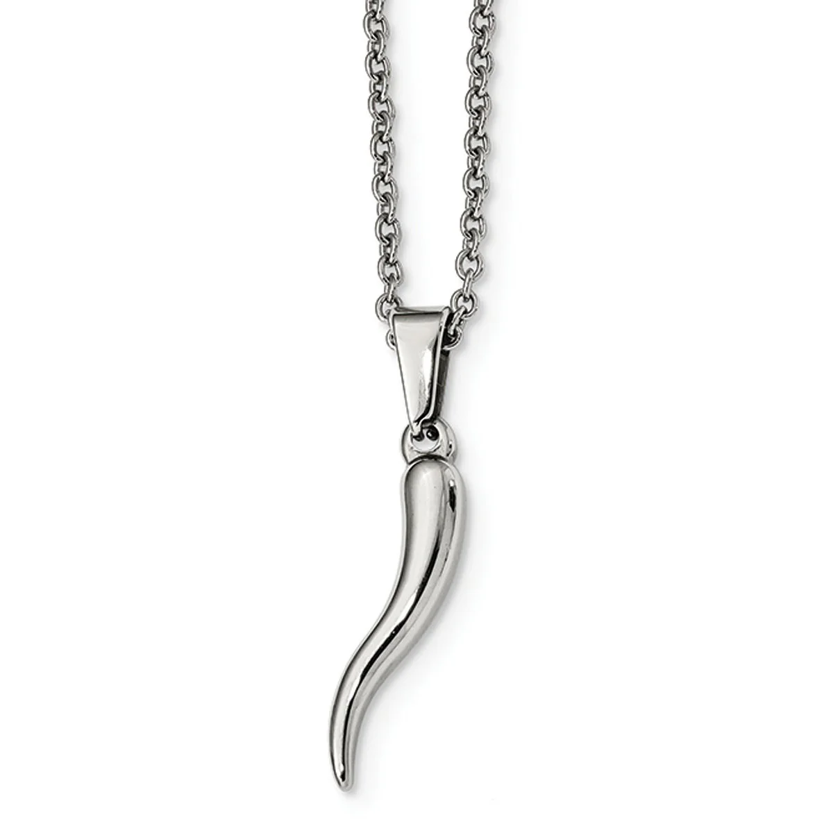 Olivia Silver Mini Horn Necklace 35mm 
