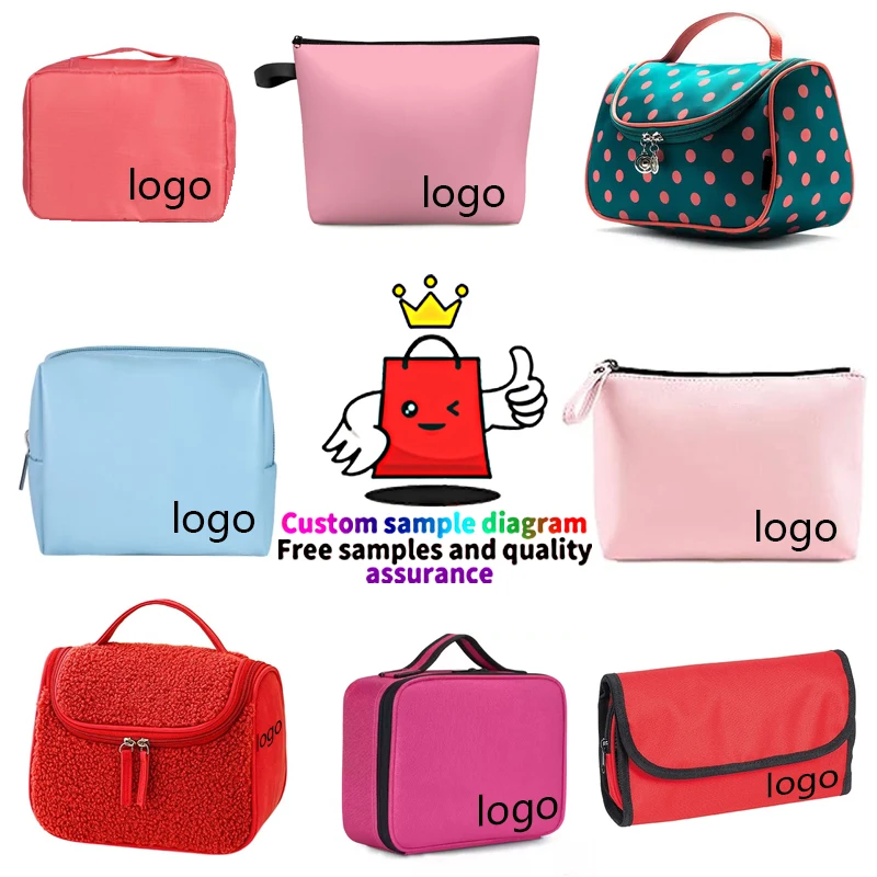 Accept Logo Customized Stock Ready Cosmetic Bag Plain Organic Organizer