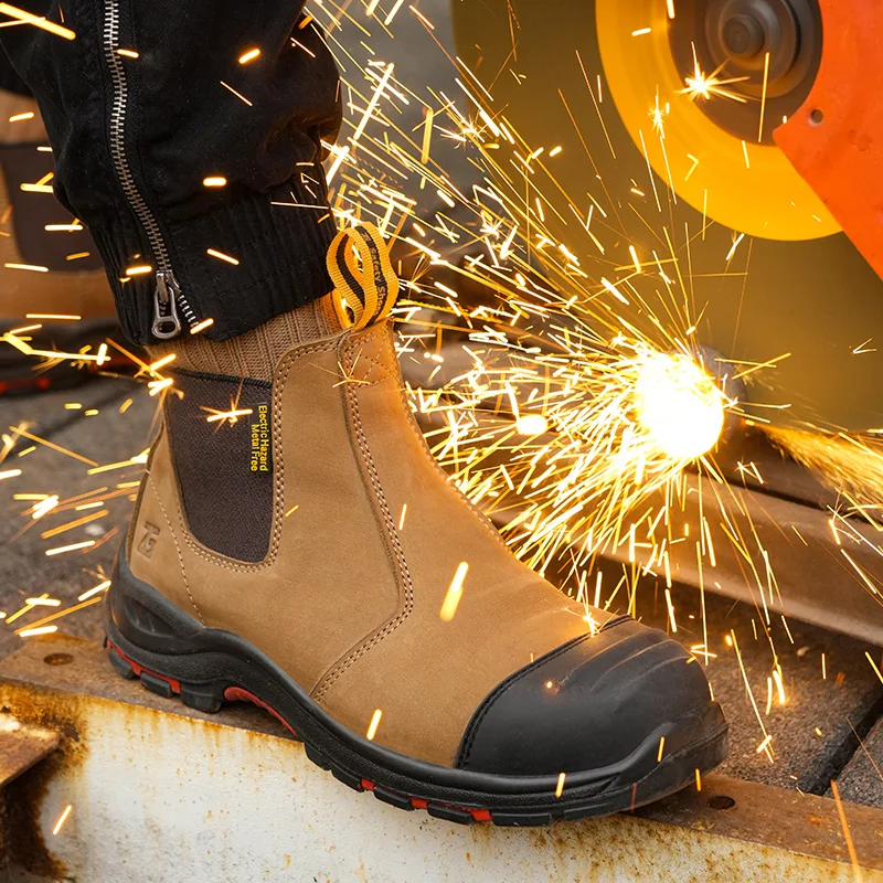 ZG-L603 Composite Toe Safety Shoes for Work - Durable Crazy Horse