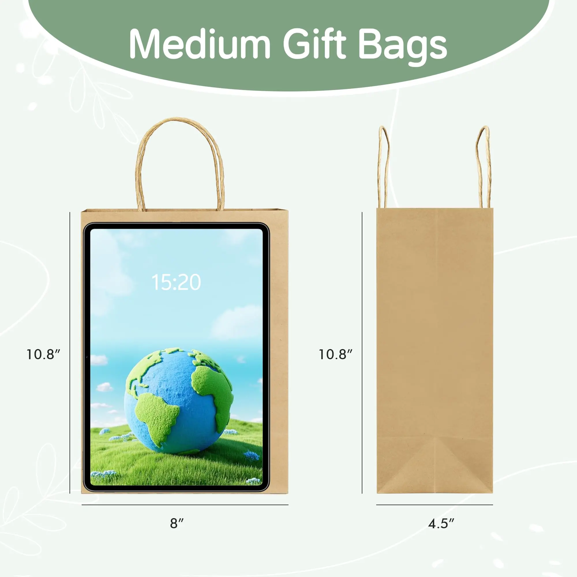 Customized Eco Friendly Brown Paper Carry Bags With Handles for Shopping Grocery Retail Shopping Gift Bags